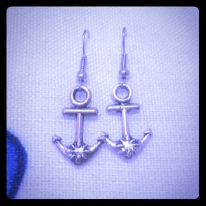 3/$15 Nautical anchor silver earrings.